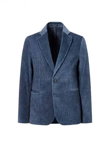 Men s Stretch Corduroy Single Jacket Navy 270923 - EMPORIO ARMANI - BALAAN 1