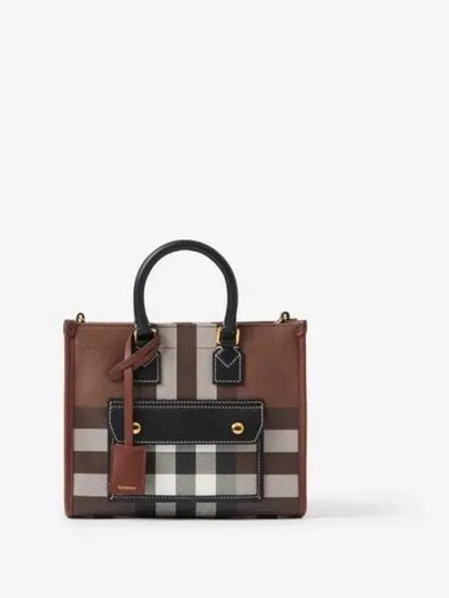 Tartan Check Freya Mini Tote Bag Brown - BURBERRY - BALAAN 2