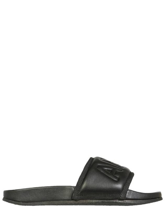 Logo Padded Leather Slippers Black - AMBUSH - BALAAN 2