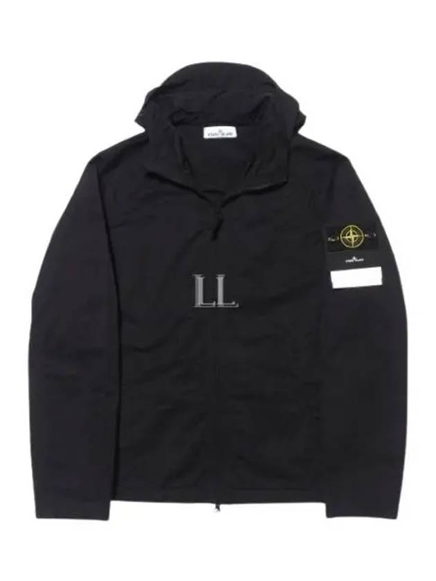 Hyper Dense Nylon Raso Logo Patch Hoodie Jacket Black - STONE ISLAND - BALAAN 2