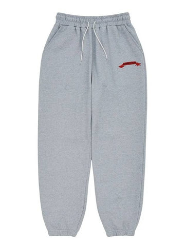 Macas Logo Sweat Track Pants Melange Grey - MACASITE - BALAAN 1