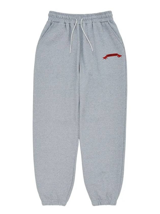 Macas Logo Sweat Track Pants Melange Grey - MACASITE - BALAAN 1