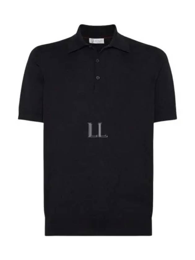 Cotton Jersey Polo Shirt Black - BRUNELLO CUCINELLI - BALAAN 2