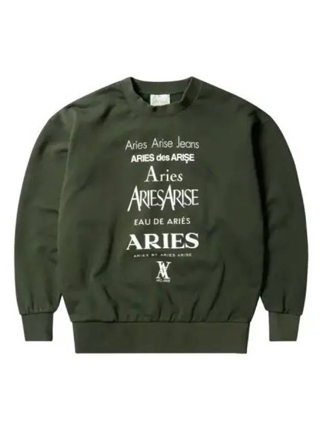 Aries Perfume Crew Neck Forest Green - ARIES - BALAAN 1