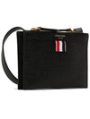 Document Holder Pebble Grain Leather Mini Cross Bag Black - THOM BROWNE - BALAAN 5