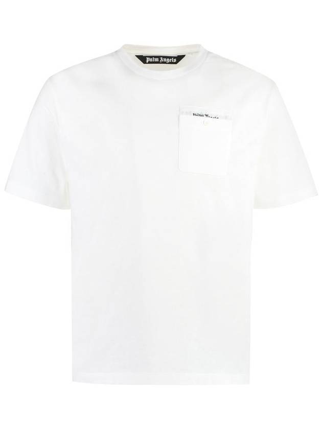 Sartorial Tape Pocket Short Sleeve T-Shirt White - PALM ANGELS - BALAAN 2