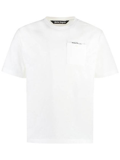 Sartorial Tape Pocket Short Sleeve T-Shirt White - PALM ANGELS - BALAAN 2