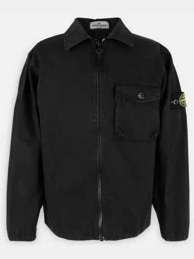 Stone Kids Waffen Patch Overshirt Zip up Jacket Black 771610602 V0129 270887 1101366 - STONE ISLAND - BALAAN 1