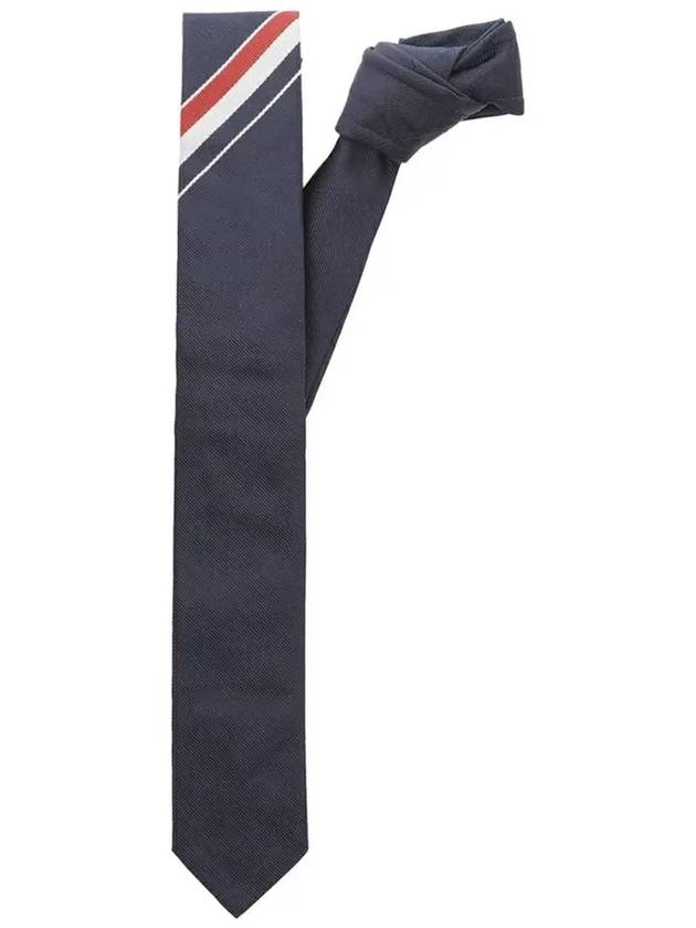 Men's Grosgrain Stripe Tie Dark Navy - THOM BROWNE - BALAAN 3