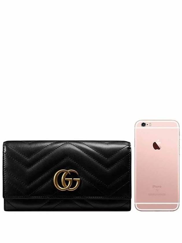 GG Marmont Matelasse Continental Long Wallet Black - GUCCI - BALAAN 5