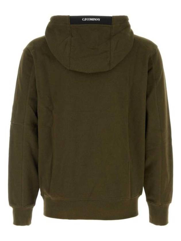 Diagonal Raised Fleece Lens Hoodie Green - CP COMPANY - BALAAN 3