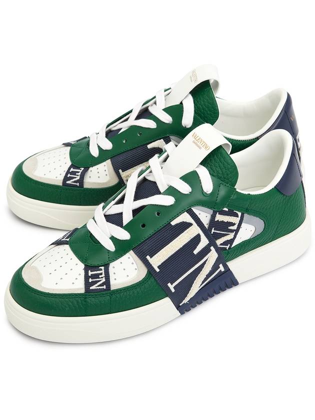 Men's VLTN Logo Low Top Sneakers Green - VALENTINO - BALAAN 2