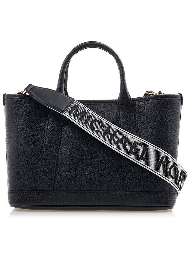 Luisa Small Pebbled Leather Satchel Tote Bag Black - MICHAEL KORS - BALAAN 4