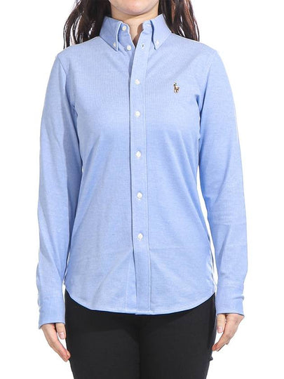 Women's Cotton Long Sleeve Shirt Blue - POLO RALPH LAUREN - BALAAN 2