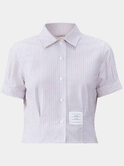 Stripe Oxford Short Sleeve Shirt Red - THOM BROWNE - BALAAN 2