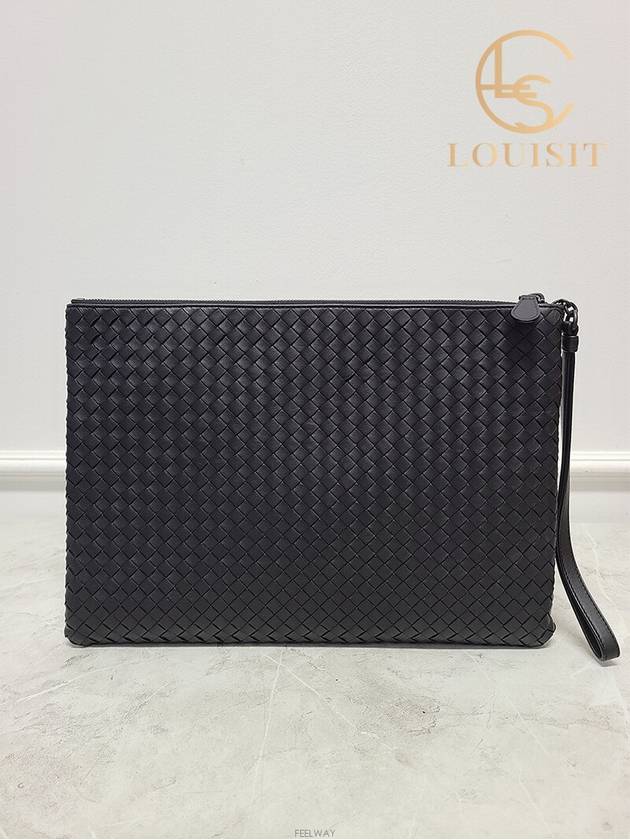 Used luxury goods Louis It Black intrecciato document strap clutch bag - BOTTEGA VENETA - BALAAN 6