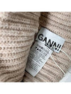 Logo Patch Knit Beanie Sand - GANNI - BALAAN 3