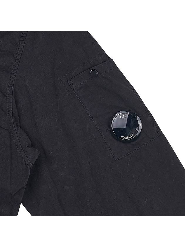 Heavy Poplin Emerized Shirt Hooded Jacket Black - CP COMPANY - BALAAN 6