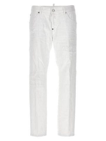 Denim Straight Pants S72LB0702STN833100 White - DSQUARED2 - BALAAN 1