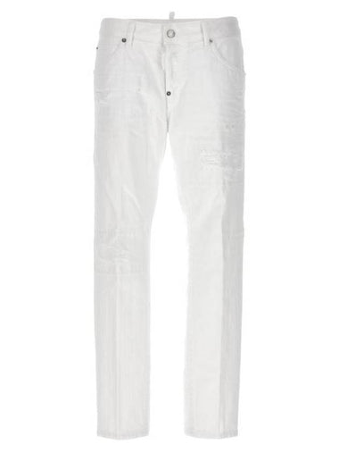 Denim Straight Pants S72LB0702STN833100 White - DSQUARED2 - BALAAN 1