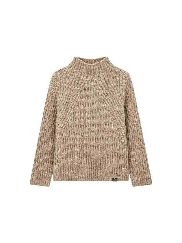 Women s chunky rib high neck sweater melange beige 271721 - EMPORIO ARMANI - BALAAN 1