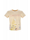 logo print short sleeve t-shirt beige - LANVIN - BALAAN.