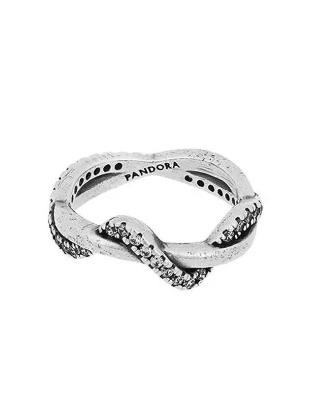 Sparkling Intertwined Wave Ring Silver - PANDORA - BALAAN 5