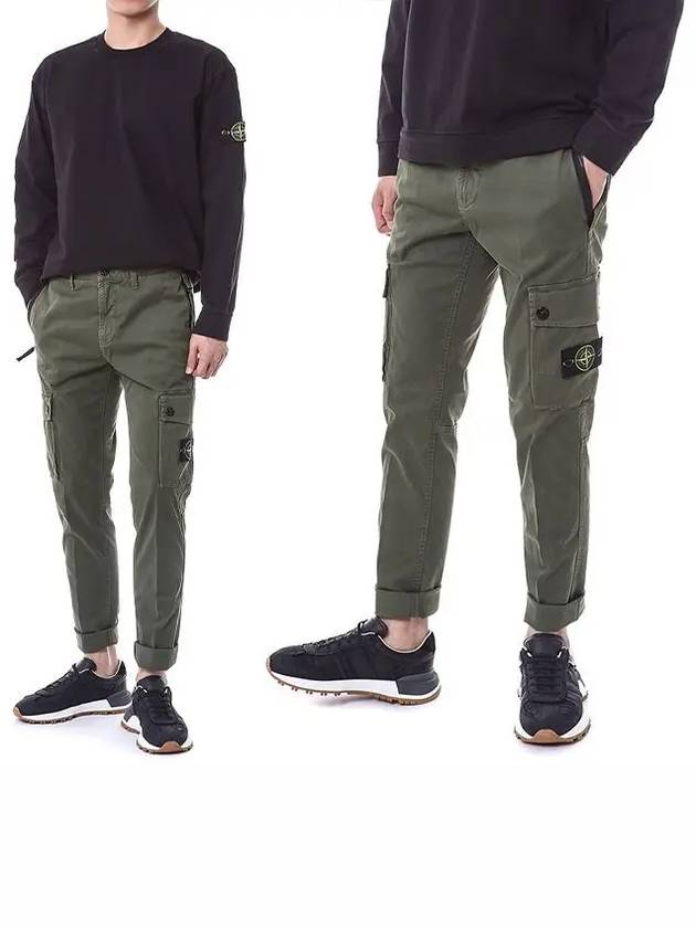 Wappen Patch Slim Fit Straight Pants Green - STONE ISLAND - BALAAN 2