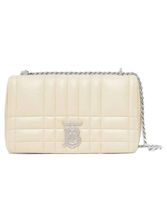 Lola Quilted Leather Shoulder Bag White - BURBERRY - BALAAN 1