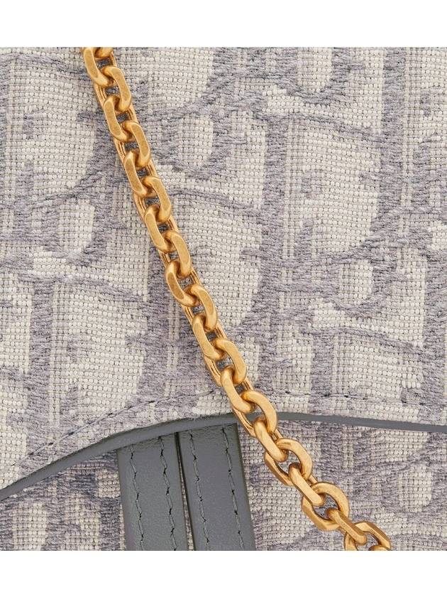 Saddle Chain Pouch Gray Dior Oblique Jacquard - DIOR - BALAAN 5