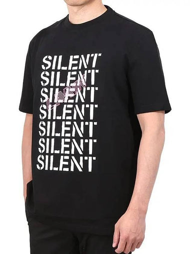 Silent Print Short Sleeve T-Shirt Black - LANVIN - BALAAN 1