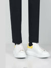 Yellow Tab Leather Oversole Low Top Sneakers White - ALEXANDER MCQUEEN - BALAAN 4