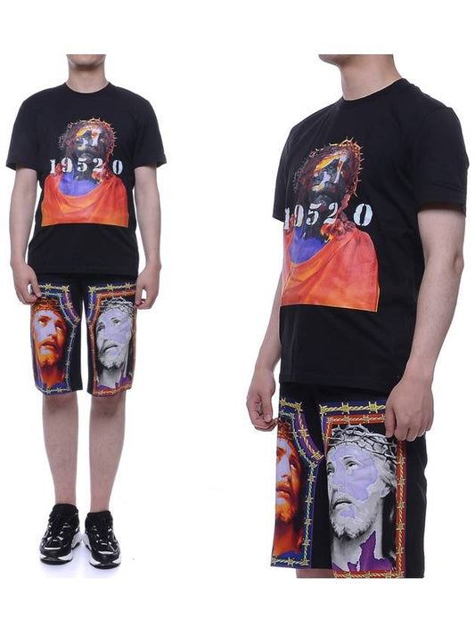 Jesus Print Short Sleeve T-Shirt Black - GIVENCHY - BALAAN 2