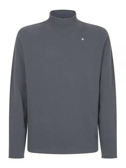 Stellina Mock Neck Lambswool Knit Top Grey - STONE ISLAND - BALAAN 2