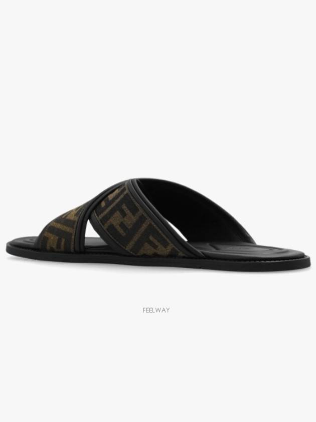 FF Logo Slipper Brown - FENDI - BALAAN 5