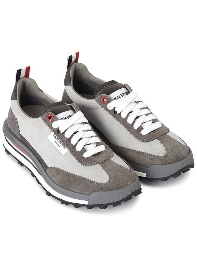 Suede Tech Runner Low Top Sneakers Grey - THOM BROWNE - BALAAN 4