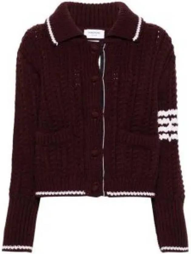 4 Bar Virgin Wool Cardigan FKJ102AY1036 - THOM BROWNE - BALAAN 2