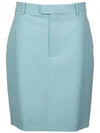 Light Wool Twill A-Line Skirt Blue - BOTTEGA VENETA - BALAAN 6