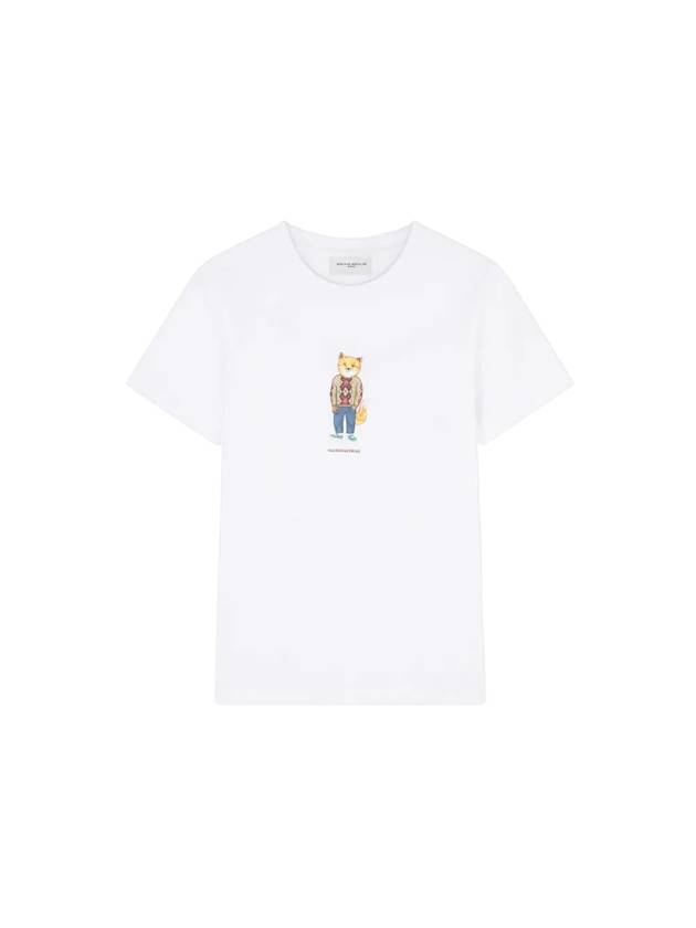 Dressed Fox Print Short Sleeve T-Shirt White - MAISON KITSUNE - BALAAN 4