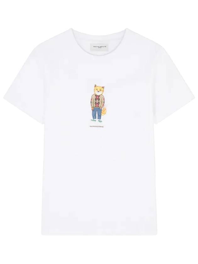 Dressed Fox Print Short Sleeve T-Shirt White - MAISON KITSUNE - BALAAN 4