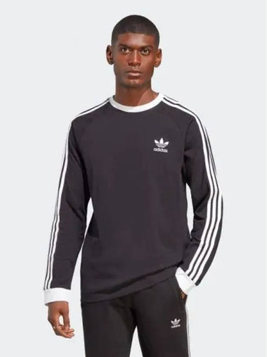 3 Stripe Long Sleeve Tee BLACK - ADIDAS - BALAAN 1