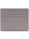 V Logo Signature Calfskin Card Wallet Grey - VALENTINO - BALAAN 5