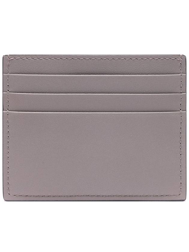 V Logo Signature Calfskin Card Wallet Grey - VALENTINO - BALAAN 5