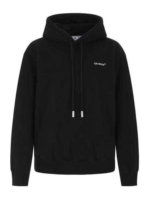 Diagonal Logo Print Hoodie Black - OFF WHITE - BALAAN 2