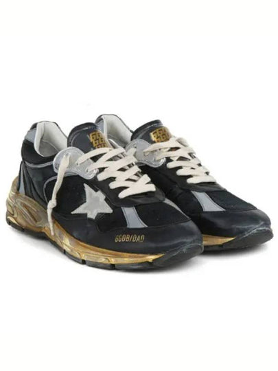 Dad-Star Mesh Nappa Leather Low Top Sneakers Black Ice Grey - GOLDEN GOOSE - BALAAN 2