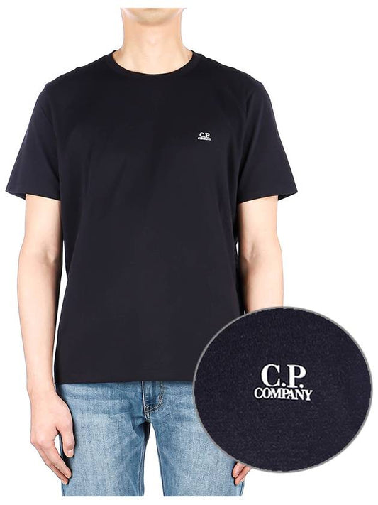 Jersey Small Logo Cotton Short Sleeve T-Shirt Navy - CP COMPANY - BALAAN 2