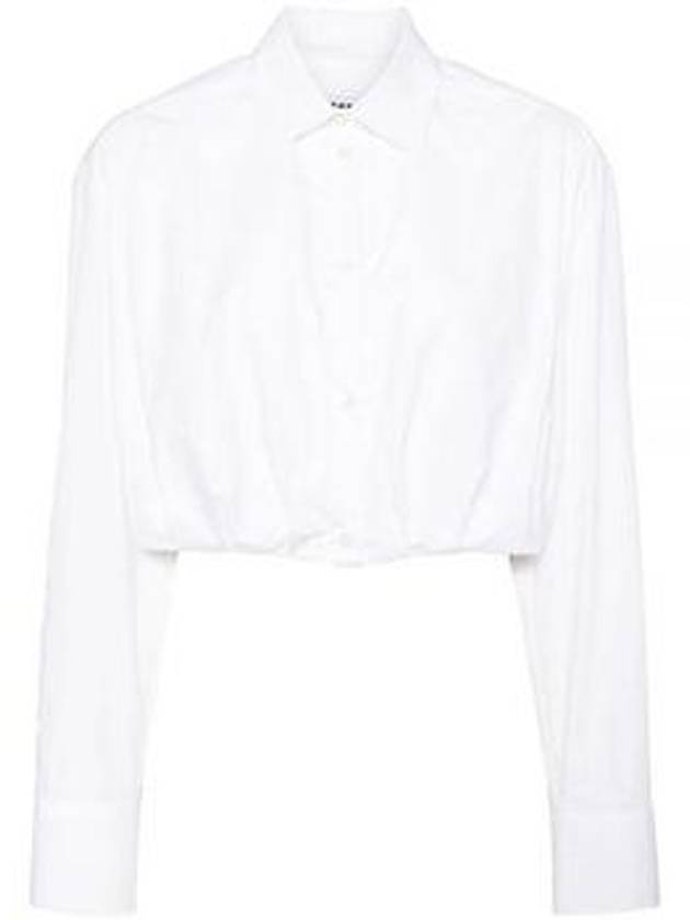 Embroidery Logo Crop Blouse White - MSGM - BALAAN 2