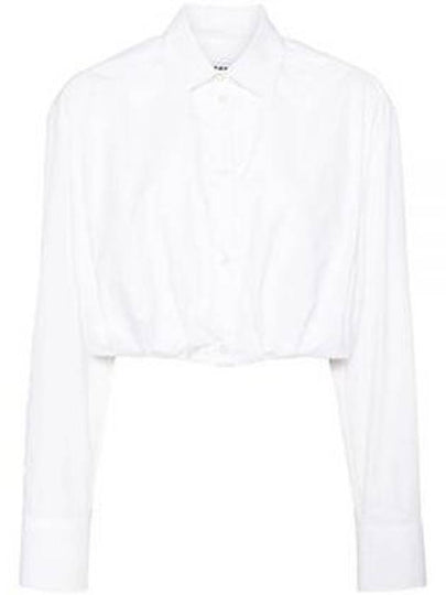 Embroidery Logo Crop Blouse White - MSGM - BALAAN 2