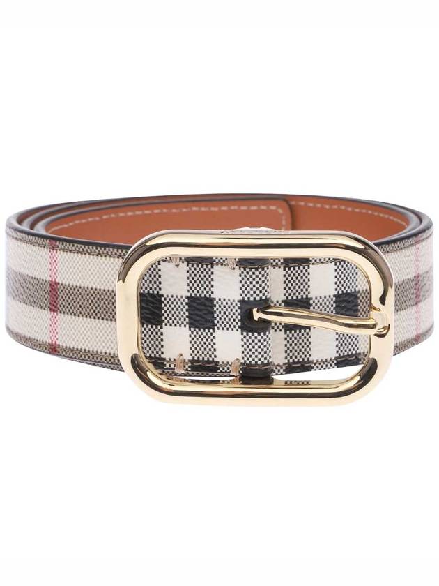 Check Leather Belt Beige - BURBERRY - BALAAN 3