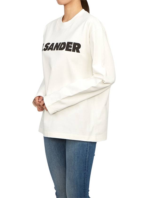 Logo Print Long Sleeve T Shirt White - JIL SANDER - BALAAN 6